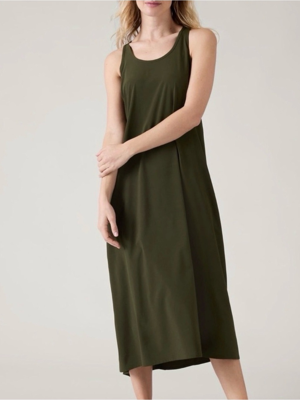 Athleta Presidio Traveler Maxi Dress in Olive size XSPetite